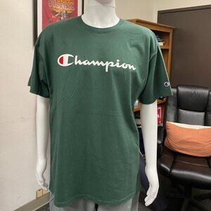 Champion Green Crew Neck Short Sleeve T-shirt Men's US Size XL